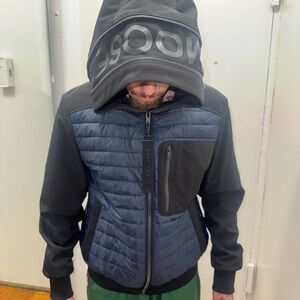 Moose Knuckles Sherwood bomber size M Blue Hooded Jacket